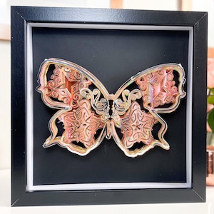 Butterfly 3D Mandala SVG, 3D Layered Mandala SVG cut file for Cricut Silhouette, Mandala SVG, Commercial Use