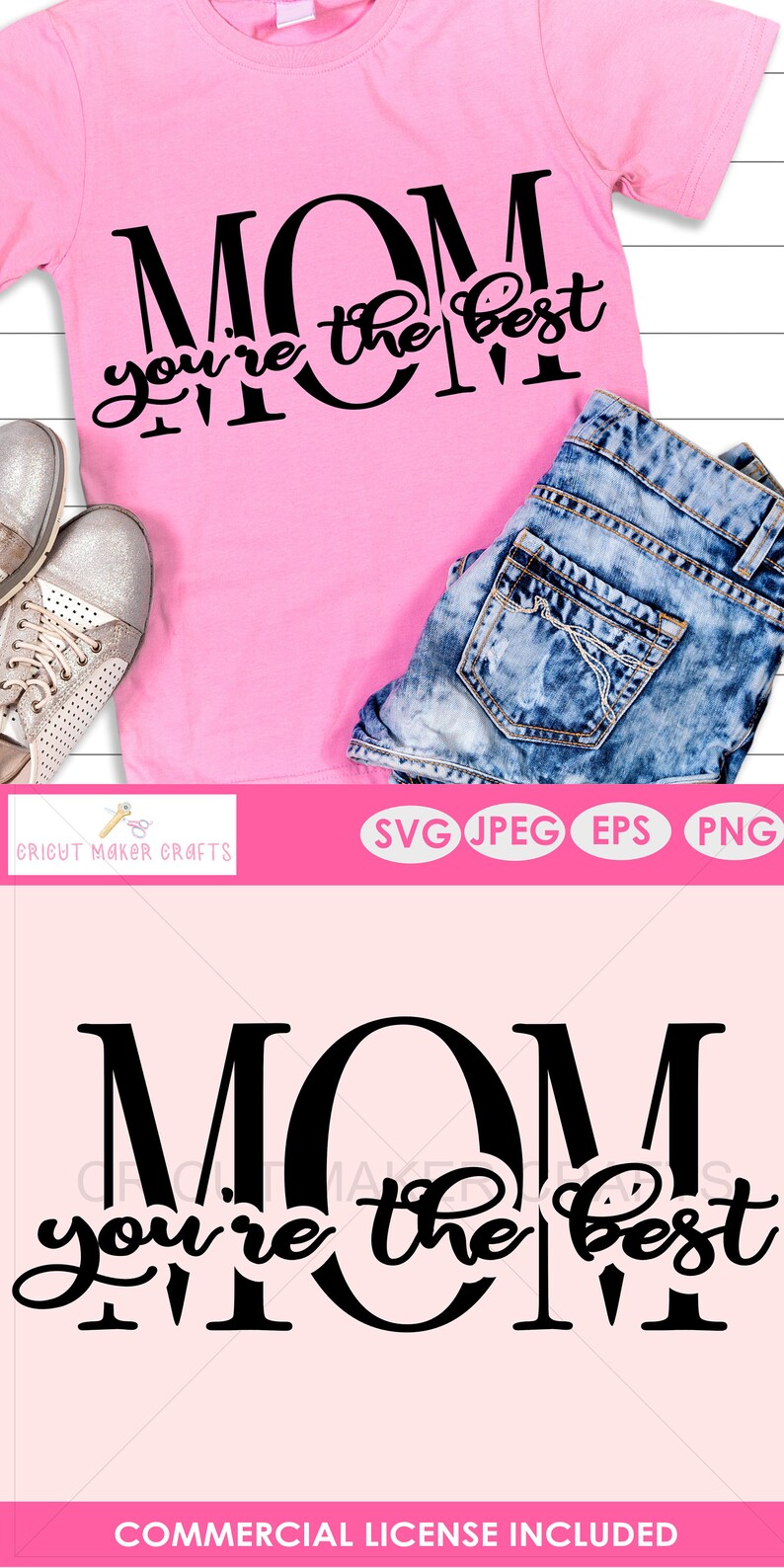 Download Mom You're The Best Knockout svg Mothers day svg cut files | Etsy