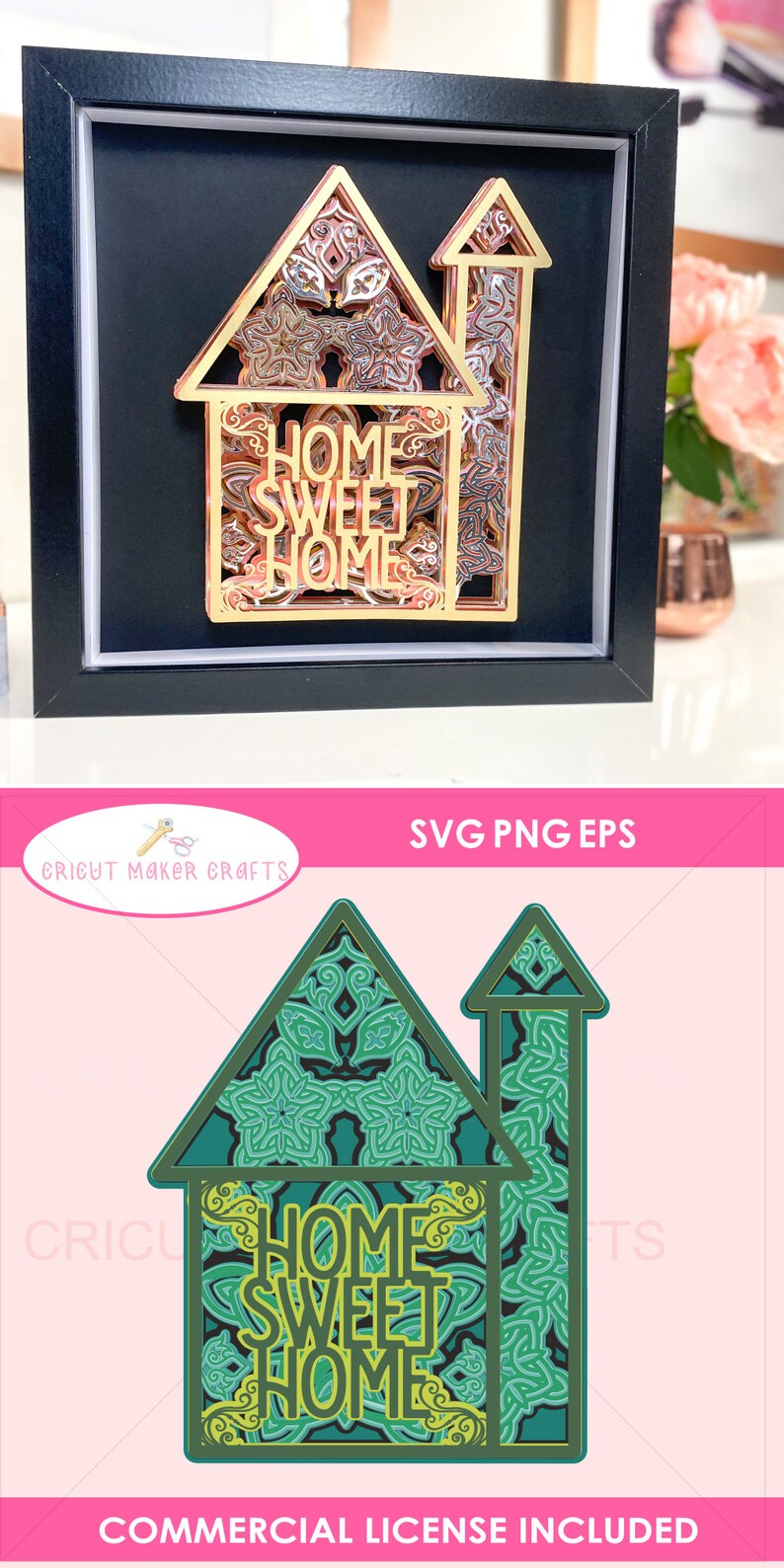 Download Home sweet home 3D Mandala SVG 3D Layered Mandala SVG cut ...