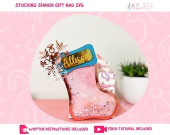 Stocking Shaker Gift Bag SVG | Favor Bag SVG | Christmas SVG | Holiday svg
