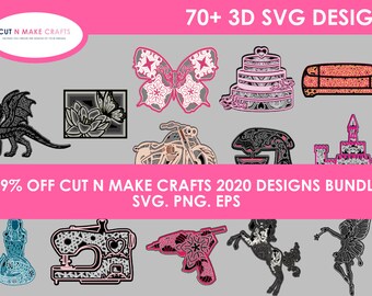 78 Designs MEGA 3D SVG Bundle | Mandala SVG | 3d svg | Layered svg | Multilayered svg for cricut | 3D mandala svg