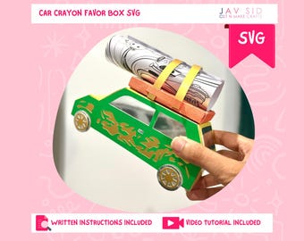 SVG Car Crayon Box for DIY Party Favors | Perfect for Race Car Party Favors + How-To Guide |  SVG File for Cricut Kids Party Craft Tutorial
