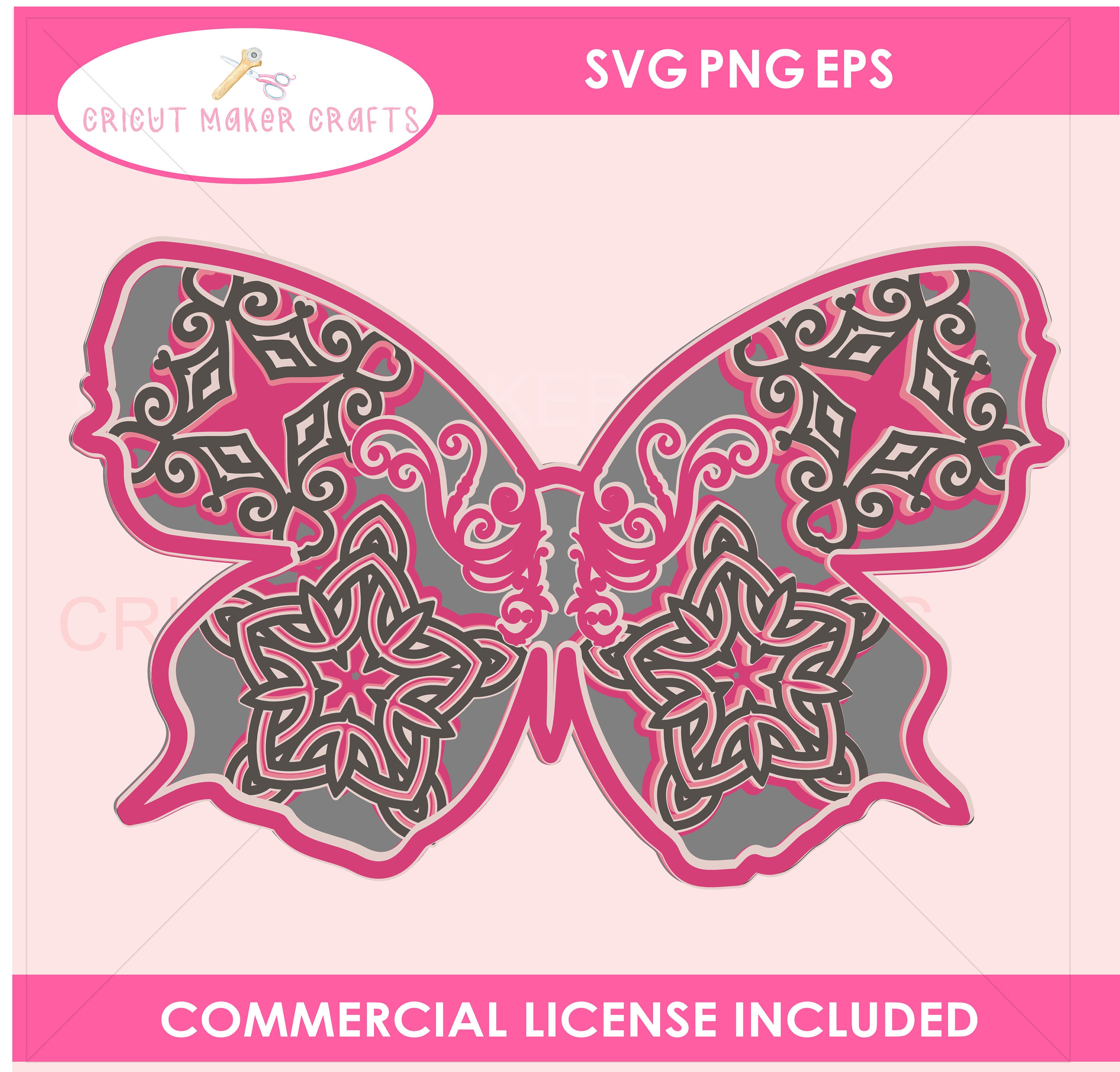 Download Butterfly 3d Mandala Svg 3d Layered Mandala Svg Cut File For Etsy