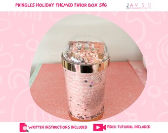 Pringles holiday themed favor box SVG | Chips can favor box SVG | Favor box svg
