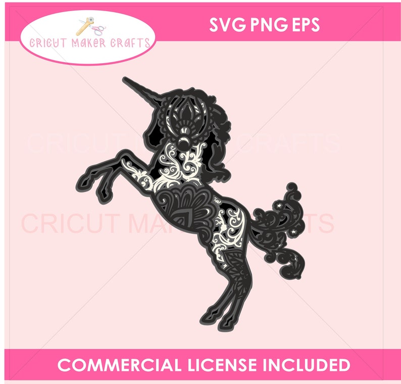 Download Unicorn 3D Mandala SVG 3D Layered Mandala SVG cut file for ...