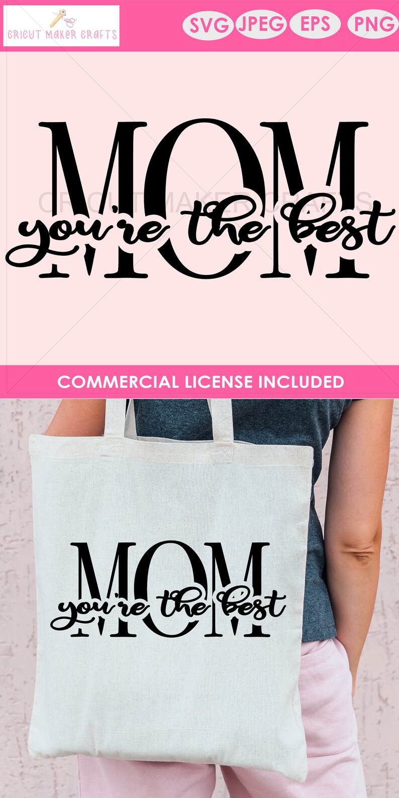 Download Mom You're The Best Knockout svg Mothers day svg cut files ...