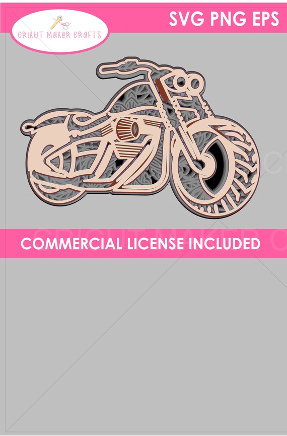 Download Bike Chopper Motorbike 3d Multilayered Mandala Svg 3d Layered Etsy