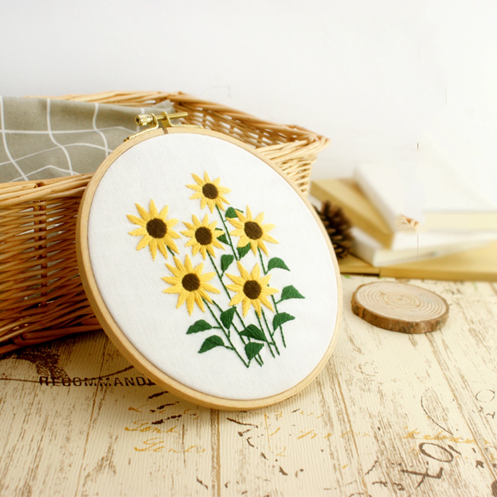 Sunflower Embroidery Kit Plant Embroidery Kits 3D Vintage Etsy