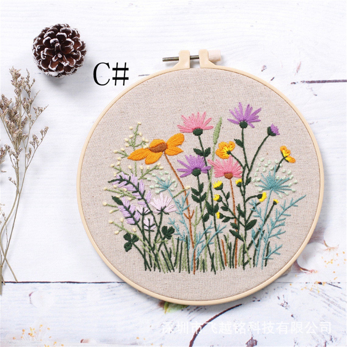 Bees and Wildflowers Floral Embroidery kit Beginners Etsy