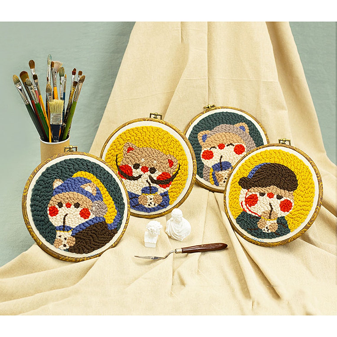 Lovers Punch Needle Kit Girl Punch Needle Starter Kit Punch Etsy