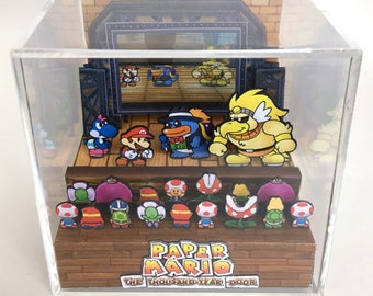 Paper Mario Thousand Year Door 3D Diorama Cube Glitz Pit 