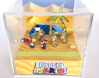 Paper Mario N64 3D Diorama Cube - Kolorado's Camp