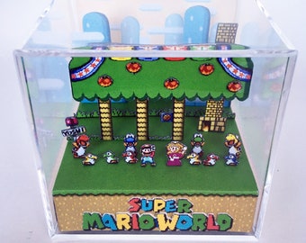 Super Mario World 3D Diorama Cube - Yoshi House