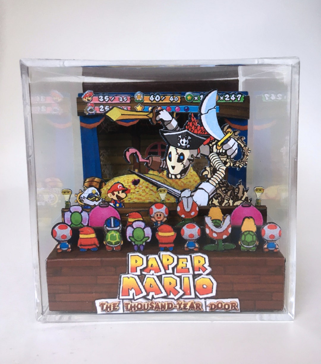 Paper Mario Thousand Year Door 3D Diorama Cube Glitz Pit 