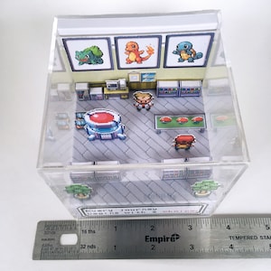 Pokemon 3D Diorama Cube Choose your starter Pokemon Leafgreen/Firered Customizable with Boy or Girl Trainer image 7