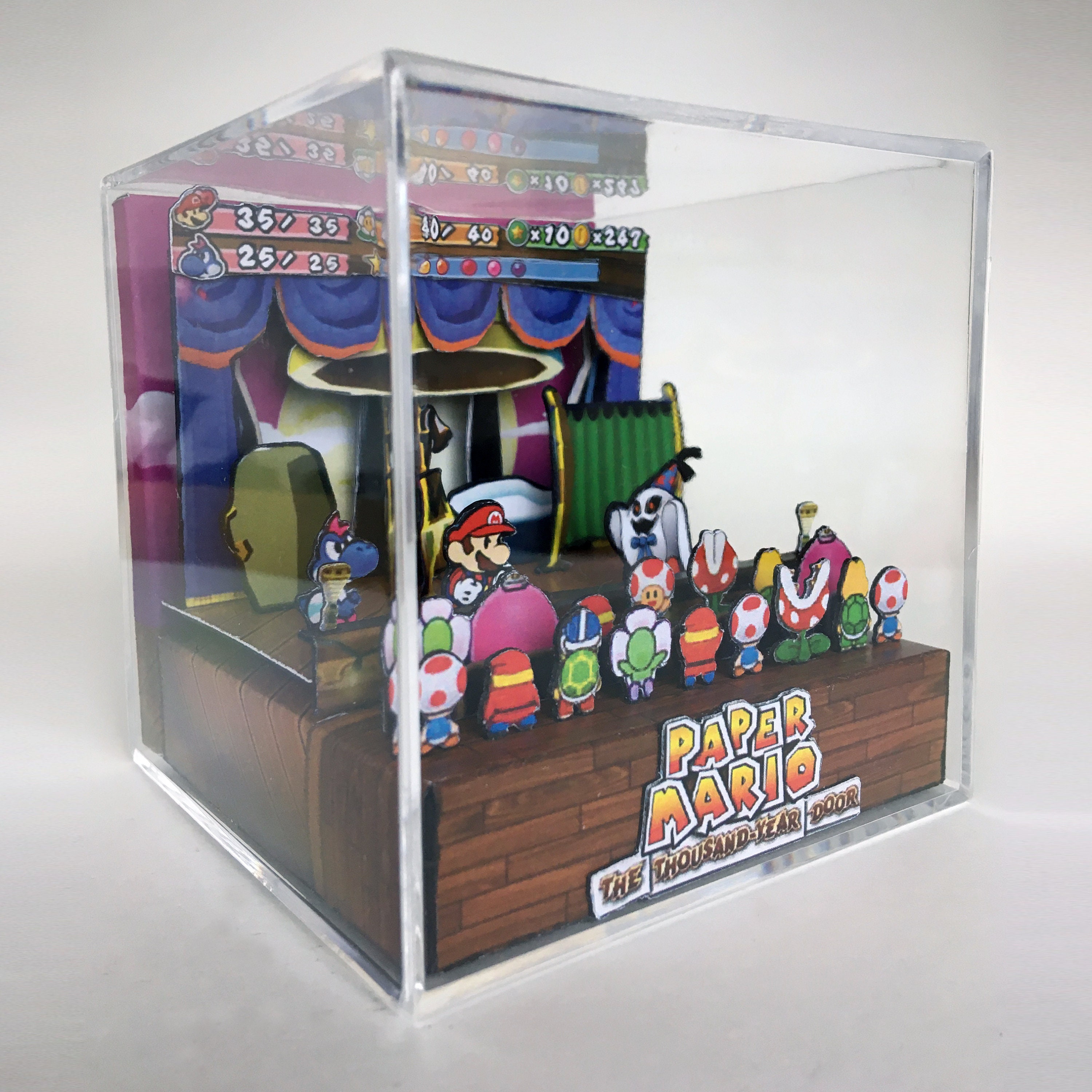 Paper Mario Thousand Year Door 3D Diorama Cube Glitz Pit 