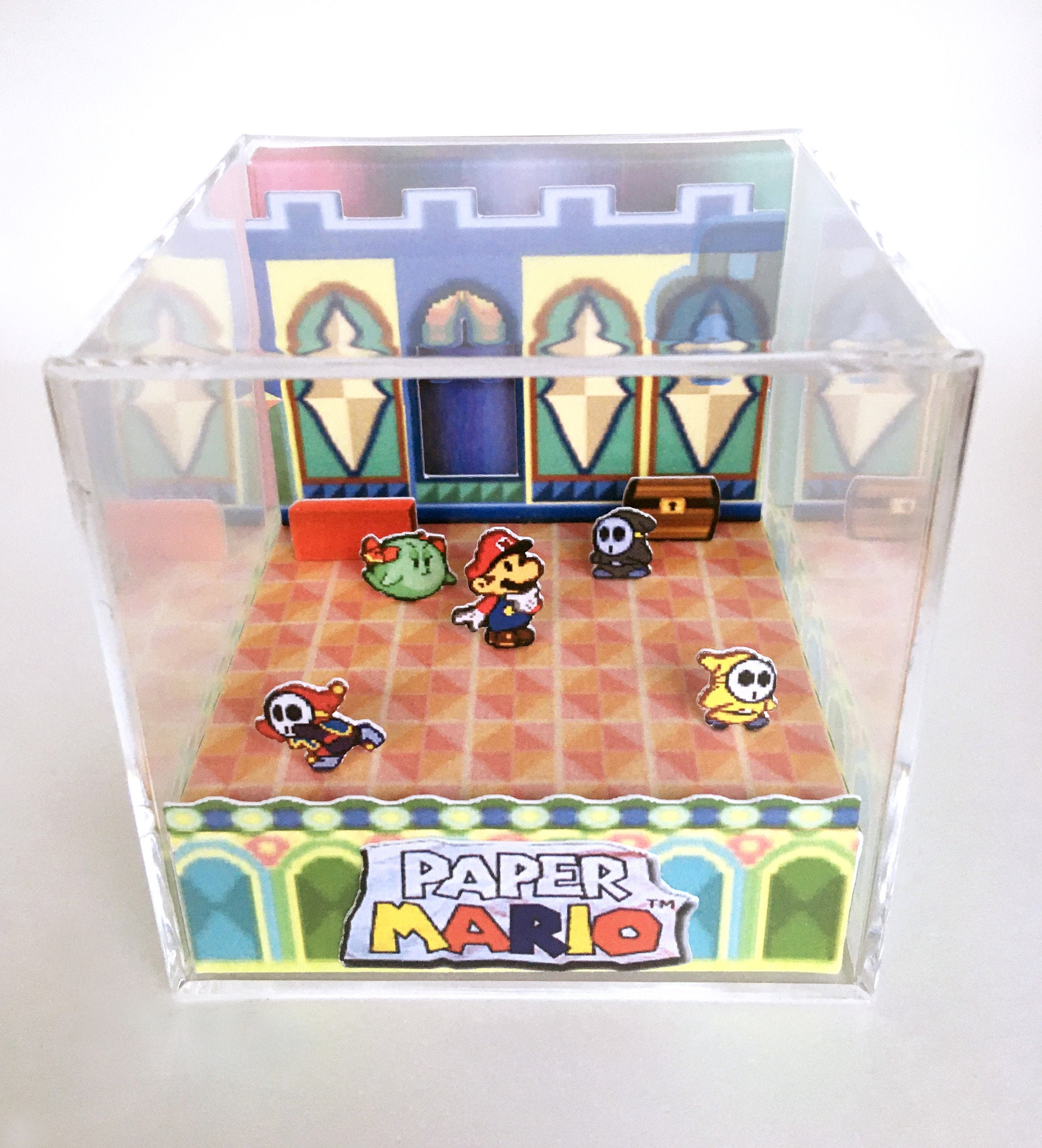 Paper Mario N64 3D Diorama Cube Shy Guy's Toy Box Etsy