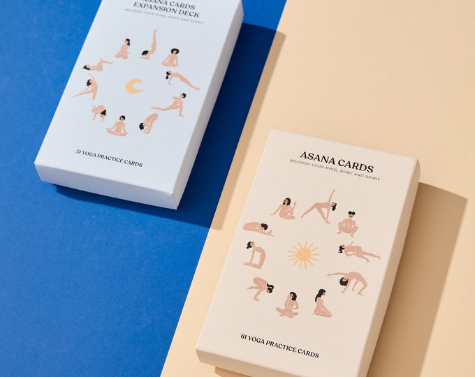 ASANA CARDS BUNDLE - Sun Edition & Moon Edition, Yoga deck, Yoga Pose Cards, Yoga Cards, Yoga, Yoga Teacher Training, yoga karten, Yoga gift