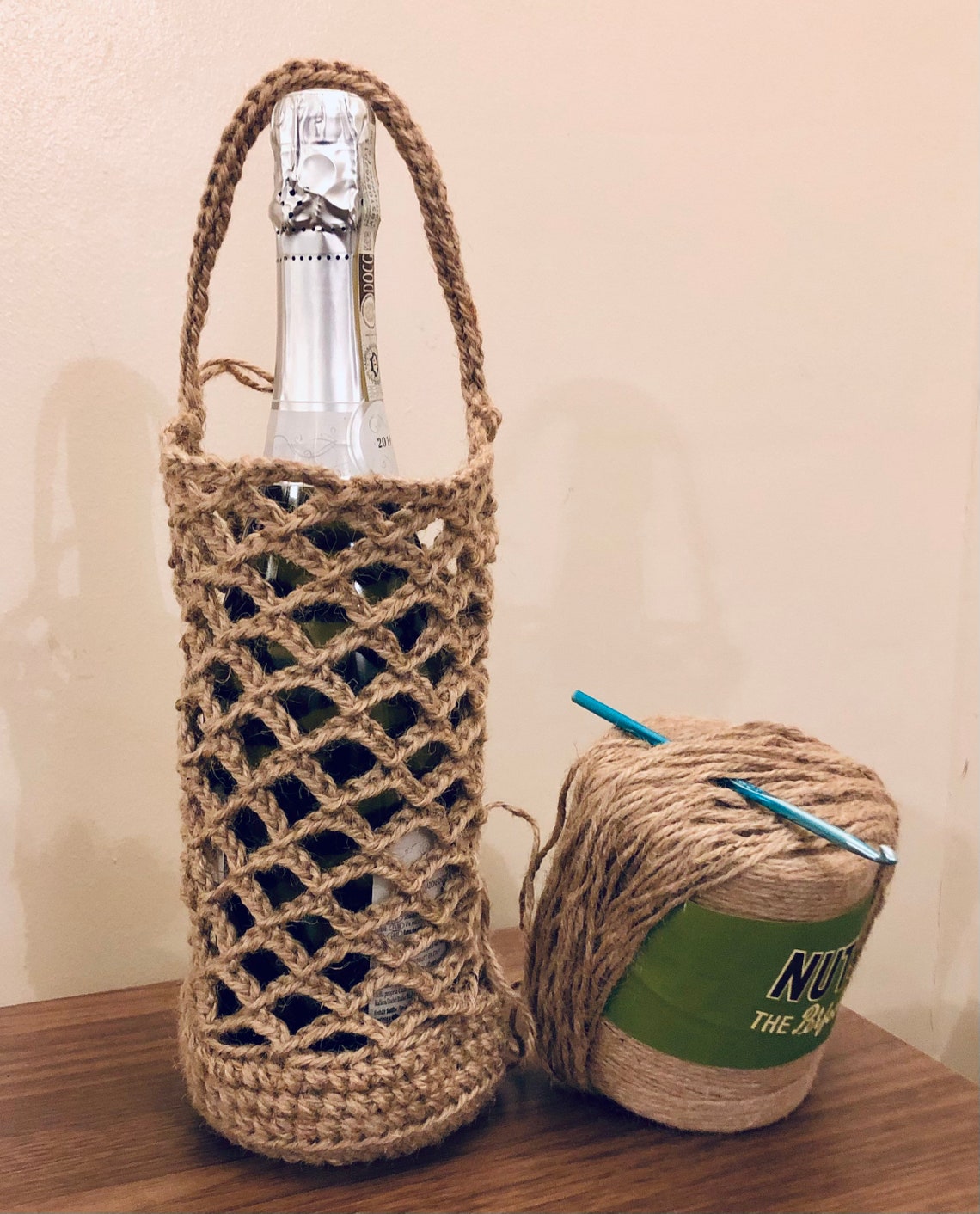 Jute Twine Bottle Bag Etsy