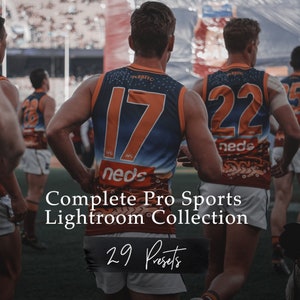 Kompletna kolekcja Pro Sports Lightroom, 29 presetów Lightroom, presety mobilne, presety na komputery stacjonarne, edycja zdjęć