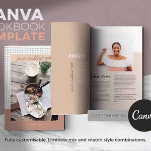 Canva CookBook Template, eBook Template, Instant Download Printable Recipe Book Editable in Canva, Canva template, Canva eBook Template, A4