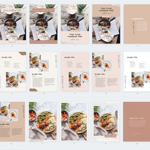 May include: A cookbook with a beige and white cover featuring a photo of a bowl of food with green beans, tomatoes, and rice. The title of the cookbook is "Your Great Cookbook Title".