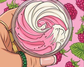 Luxuriöse geschlagene rosa Lychee Körperbutter