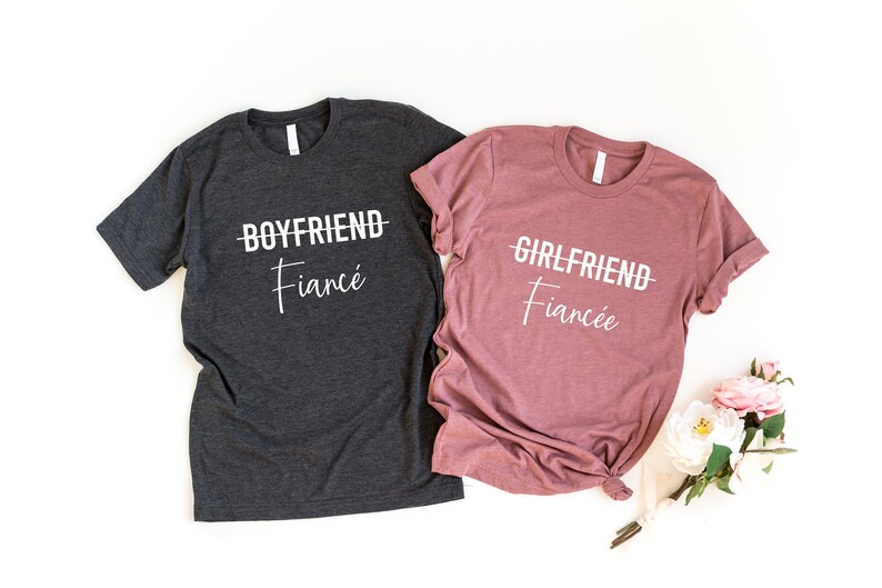 Boyfriend Fiance Girlfriend Fiancee T-shirt Matching Couple - Etsy