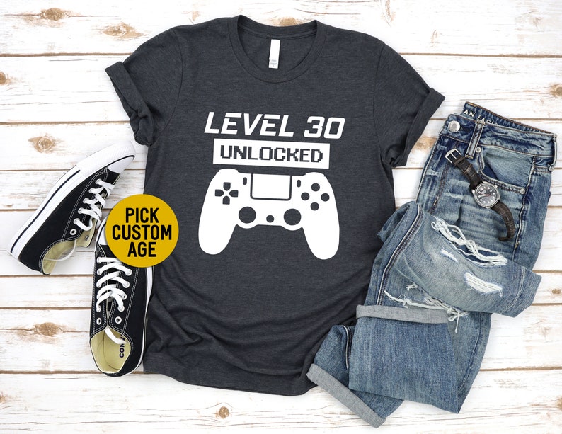 30th Birthday Shirt Birthday Gift For Him 30th Birthday 30th Birthday Idea 30 Years 30 Shirt Gift For Him Level 30 Unlocked Shirt