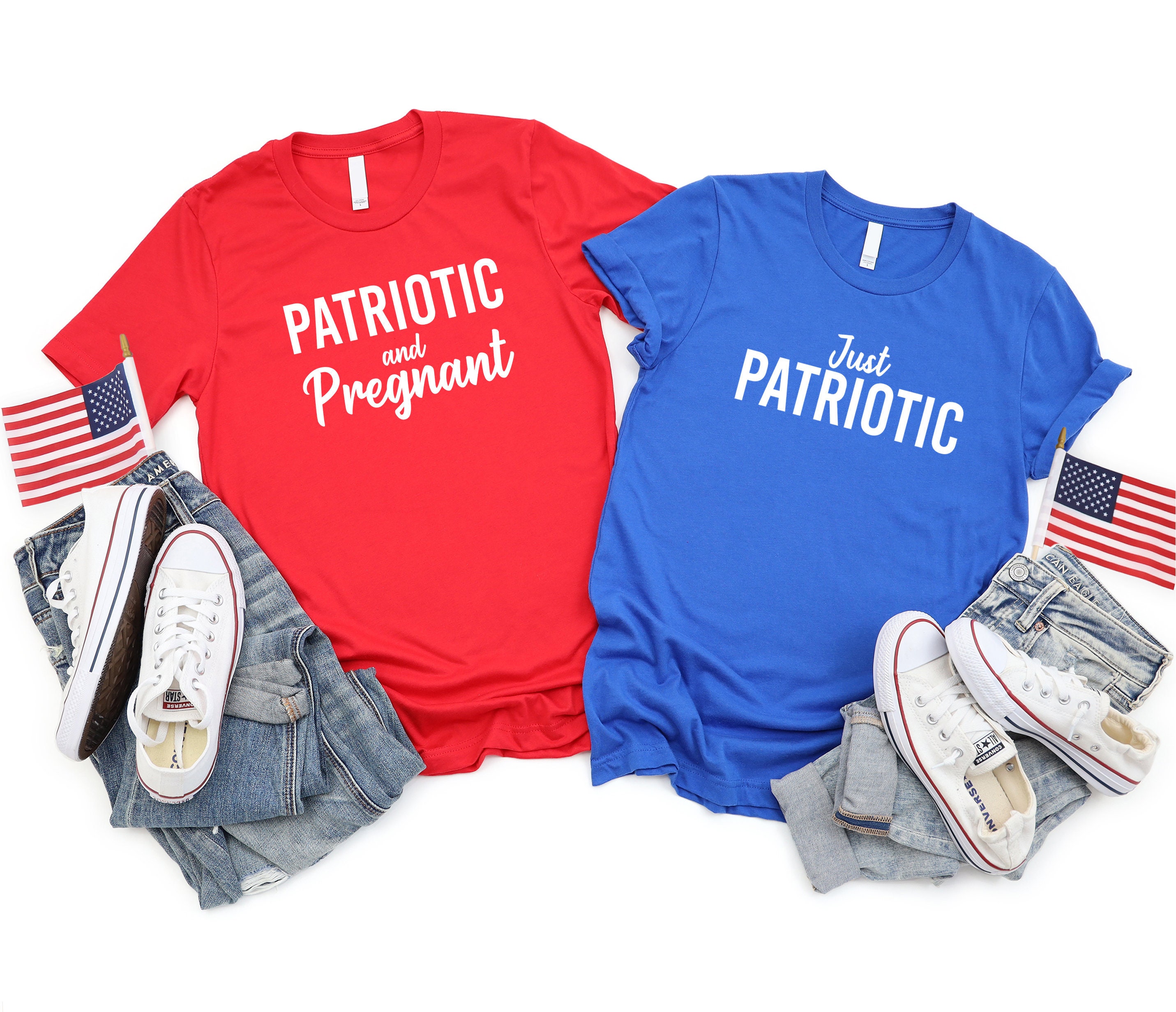 Patriotic And Pregnant Shirt, 4th of July Shirt, Fourth of July, Preg…