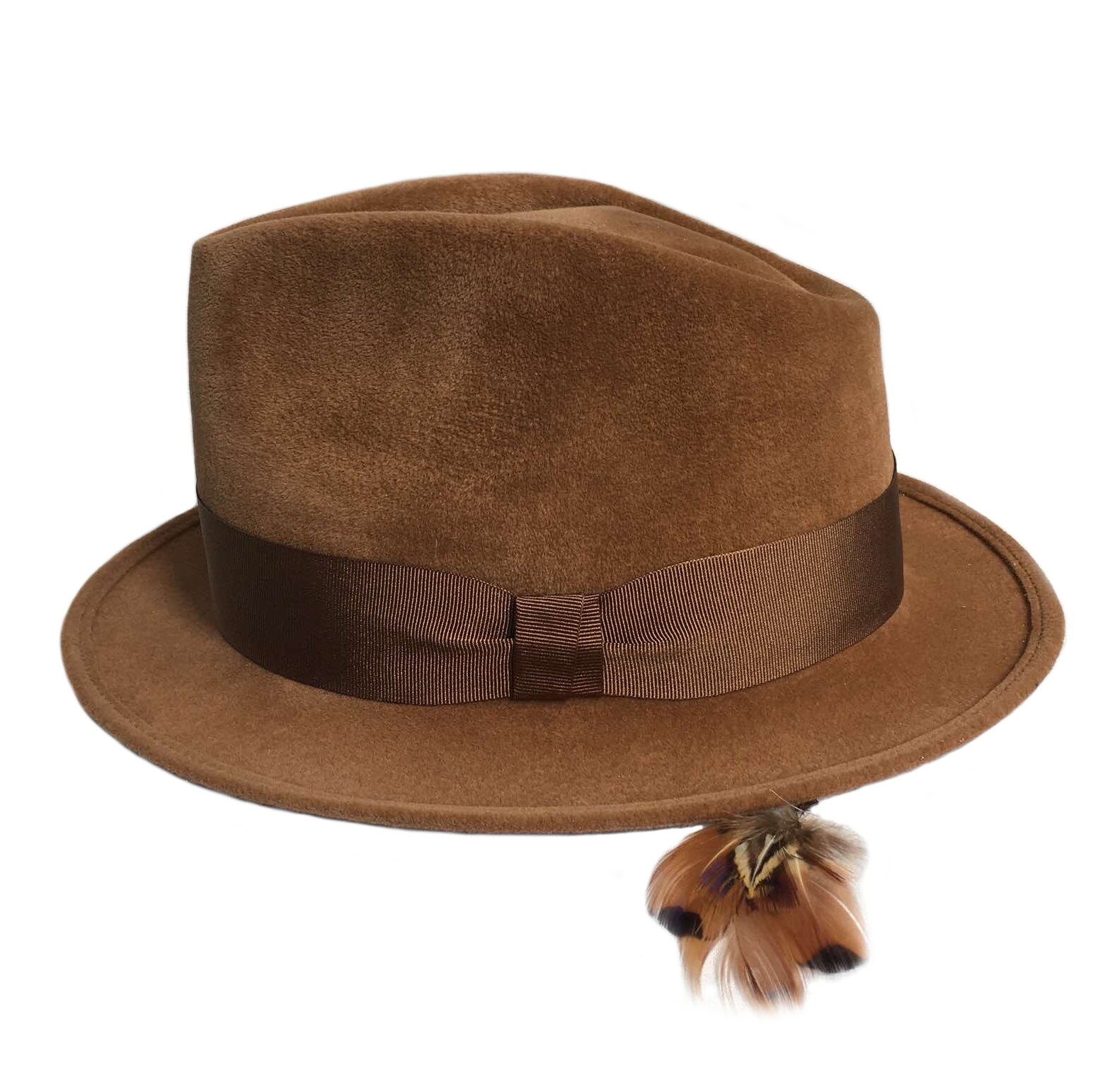 Justin Rabbit Justin | Rabbit Fur Felt Fedora | Light Brown Short Brim Fedora - Etsy