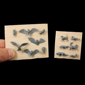 Animal Set 11 - Cats, Bats & Owls - 3D Printed