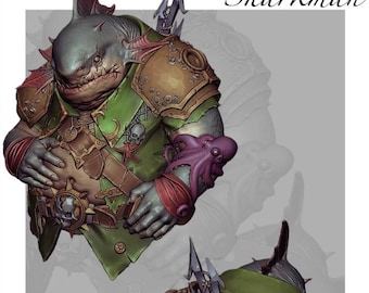 3D-Print Honourguard - Creature Armory - Sharkman Bust - 2 Sizes