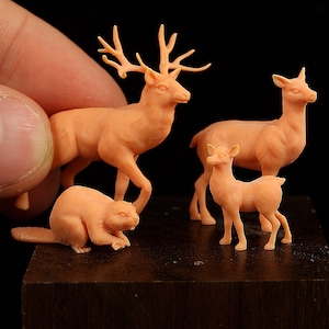 動物セット 8 - ヨーロッパの森 - 3D プリント - 1/50、1/33、1/24 フィギュア スケール - 未塗装!