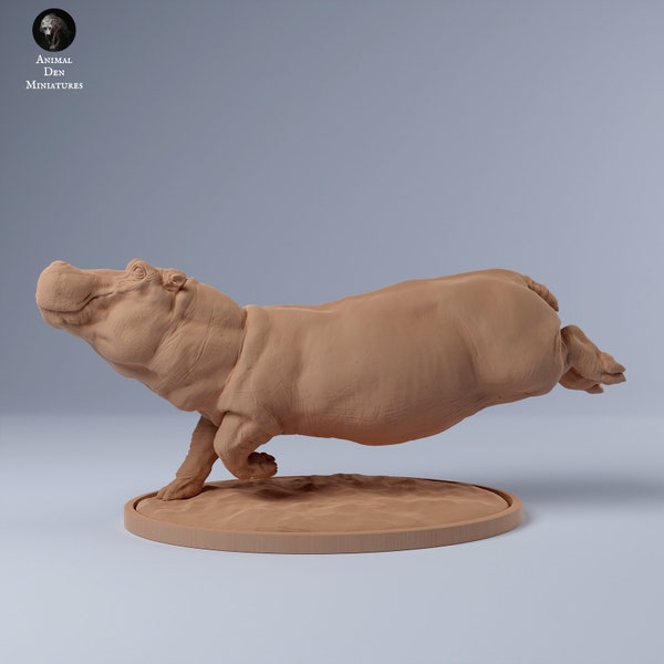 3D-Print Honourguard - Animal Den Miniaturen Hippo - Verschiedene Optionen - UNBEMALT