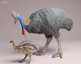 3D-Print Honourguard - Animal Den Miniatures - Southern Cassowary - 1/50-1/32-1/24 or Bust - Unpainted
