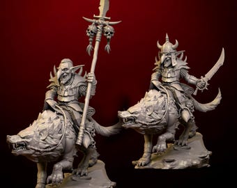 3D-Print Honourguard - BS Sculpt - Mounted Goblin - 75mm Scale