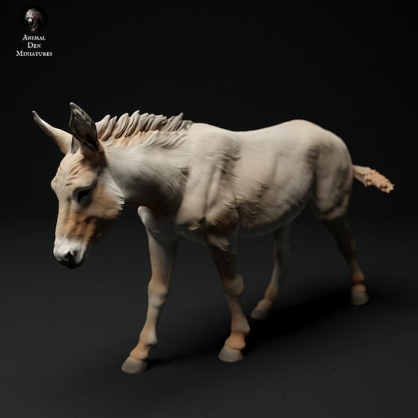 Garde d'honneur imprimée en 3D - Miniatures de tanière d'animaux - Animaux de la ferme - Âne (2 variantes) - NON PEINT !