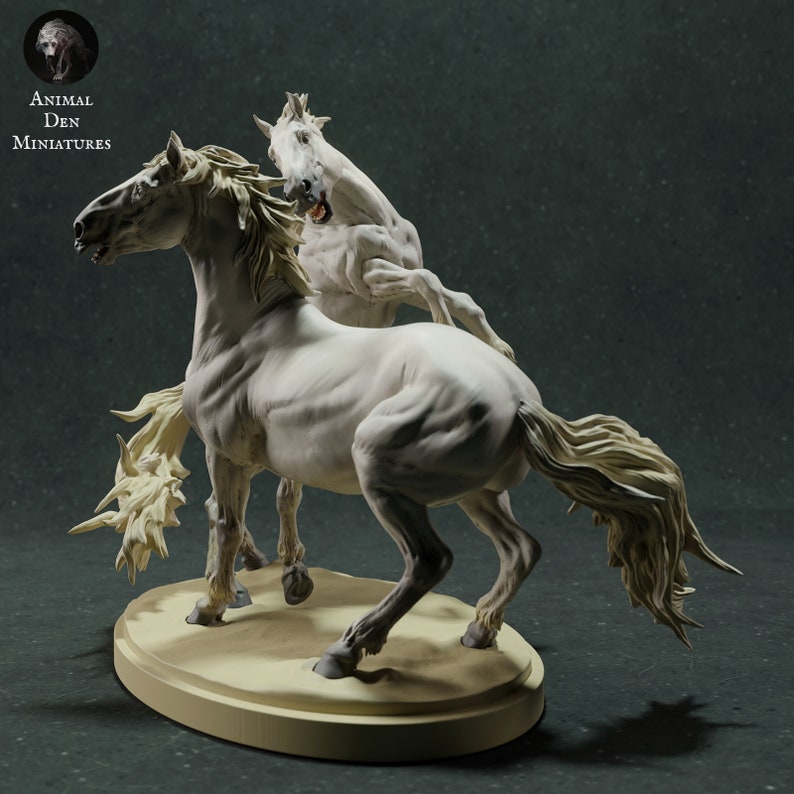 3D-Print Honourguard Animal Den Miniatures Camargue Horses UNPAINTED image 3