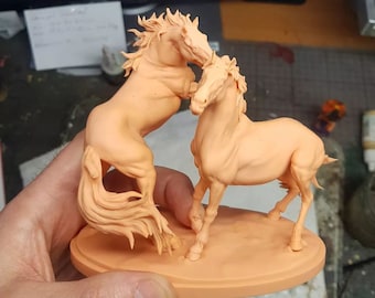 3D-Print Honourguard - Animal Den Miniatures - Camargue Horses - UNPAINTED