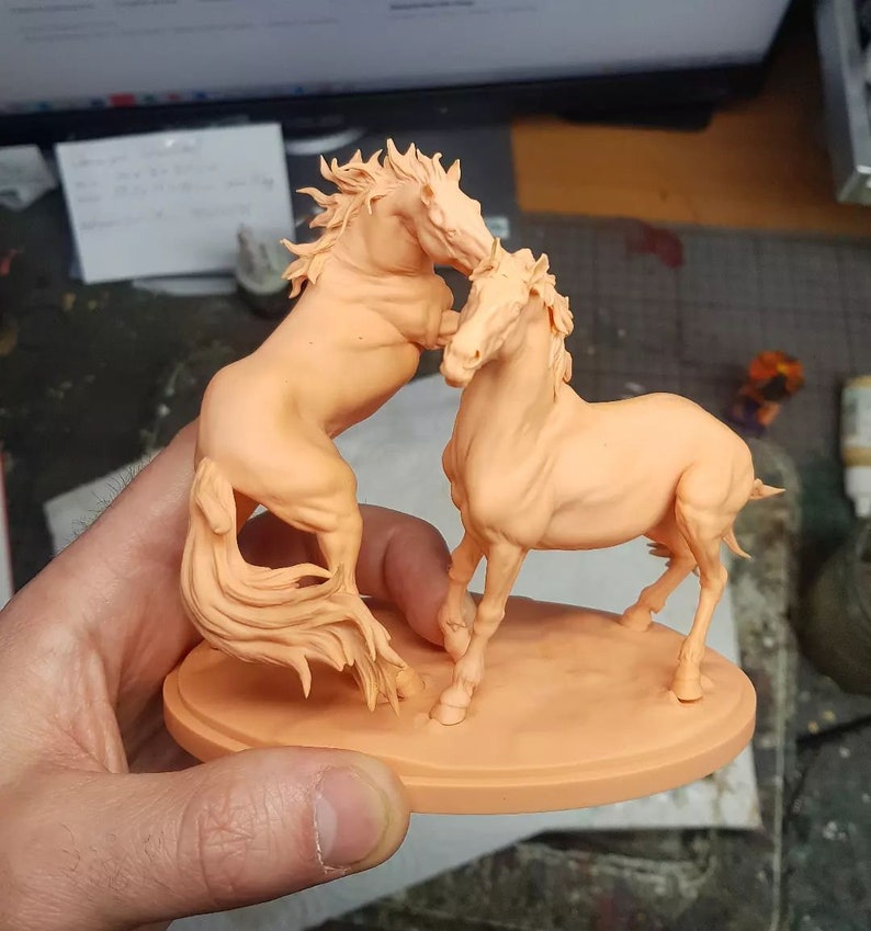 3D-Print Honourguard Animal Den Miniatures Camargue Horses UNPAINTED image 1