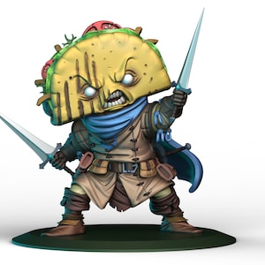 3D-Print Honourguard - Quirky Unlimited - Food Fight - Taco Swordsman - 35, 54 and 75mm scale