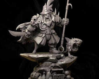 3D-Print Honourguard - BS Sculpt - The Orc Pirate Captain 75 mm Figure Scale - 3 Variants