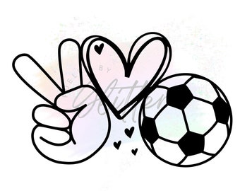 Peace Love Soccer SVG PNG Cut File