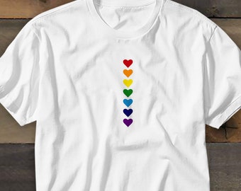 Gay Pride LGBT Shirt MENS WOMENS Kids Rainbow Hearts T shirt Gay Symbol T-shirt Aesthetic Tee Rainbow Shirt Lesbian Tshirt Gay Af Shirt Gift