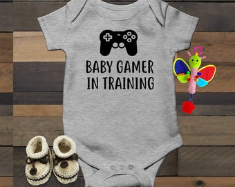 Baby Gamer In Training Bodysuit Funny Baby Clothes Cute Baby Outfit Gaming Baby Announcement Video Game Romper Future Gamer Geek Baby Gift