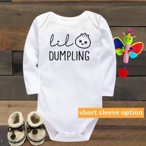 Lil Dumpling Baby Bodysuit, Funny Baby Clothes, Cute Baby Outfit, Food Baby Clothes, Asian, Bao, Dim Sum, Baby Announcement, Long Sleeve