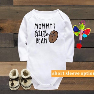 Mommy&#39;s Little Bean Baby Bodysuit Coffee Baby Announcement Funny Baby Clothes Cute Baby Outfit Hipster Baby Clothes Coffee Lover Gift