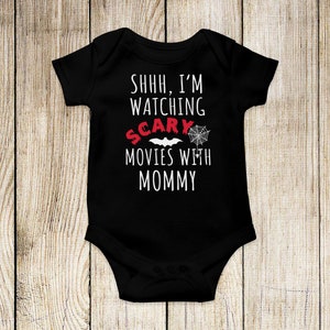 Scary Movie Baby Bodysuit, Horror Baby Clothes, Funny Baby Clothes, Cute Baby Outfit, Baby Announcement, Halloween Baby Gift, Spooky Baby