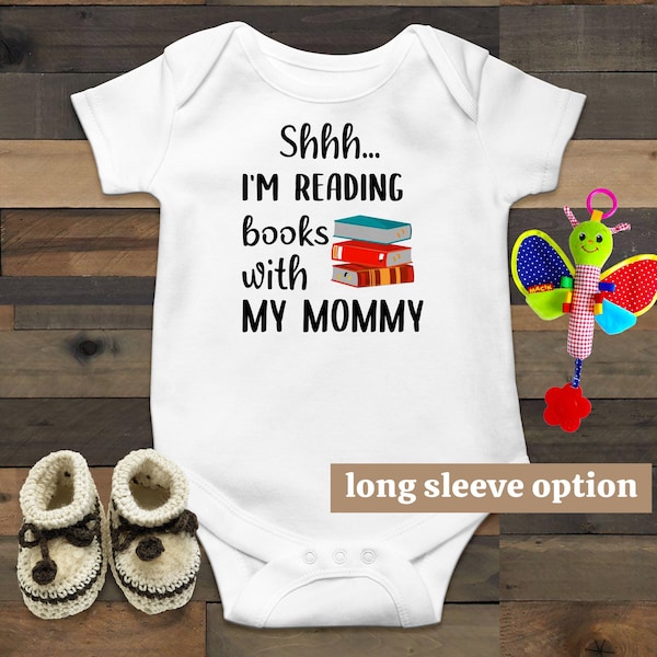 Books Baby Bodysuit, Funny Baby Clothes, Cute Baby Outfit, Reading Baby, Mommy and Me Gifts, Baby Announcement, Reader Gift, Book Mom Shirt